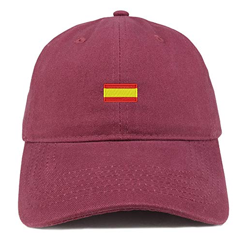 Trendy Apparel Shop Spain Flag Small Embroidered Unstructured Cotton Dad Hat