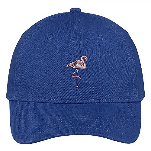 Trendy Apparel Shop Pink Flamingo Embroidered Soft Brushed Cotton Low Profile Cap