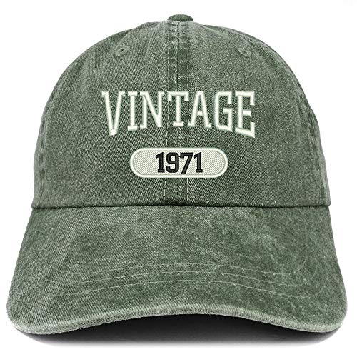 Trendy Apparel Shop 50th Birthday Vintage 1971 Washed Cotton Adjustable Cap