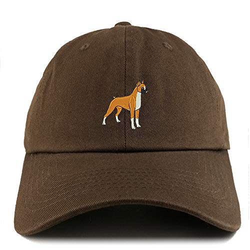 Trendy Apparel Shop Boxer Dog Embroidered Low Profile Soft Cotton Dad Hat Cap