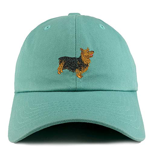 Trendy Apparel Shop Australian Terrier Dog Embroidered Low Profile Soft Cotton Dad Hat Cap