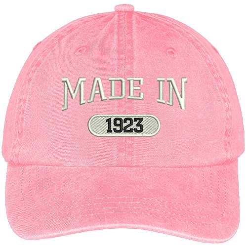 Trendy Apparel Shop 96th Birthday - Made in 1923 Embroidered Low Profile Washed Cotton Baseball Cap