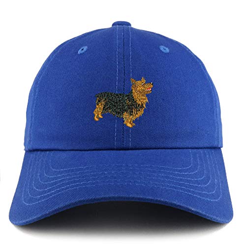 Trendy Apparel Shop Australian Terrier Dog Embroidered Low Profile Soft Cotton Dad Hat Cap