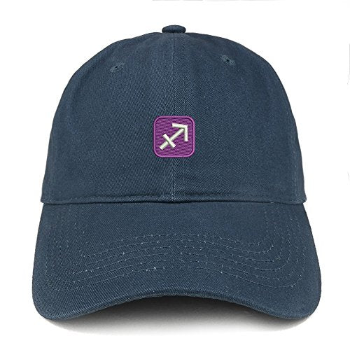 Trendy Apparel Shop Emoticon Sagittarius Embroidered 100% Soft Brushed Cotton Low Profile Cap