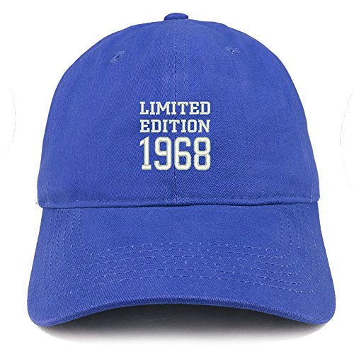 Trendy Apparel Shop Limited Edition 1968 Embroidered Birthday Gift Brushed Cotton Cap