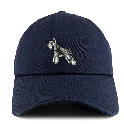 Trendy Apparel Shop Miniature Schnauzer Dog Embroidered Low Profile Soft Cotton Dad Hat Cap