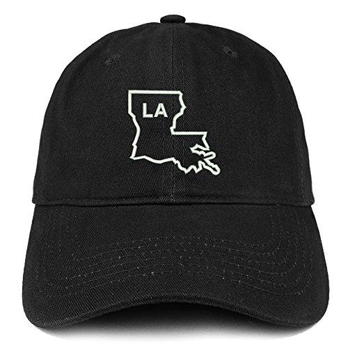 Trendy Apparel Shop LA Text State Outline State Embroidered Cotton Dad Hat