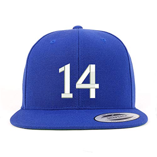 Trendy Apparel Shop Number 14 Embroidered Snapback Flatbill Baseball Cap