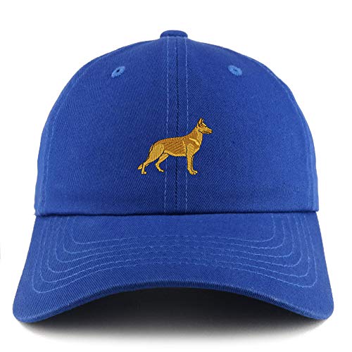 Trendy Apparel Shop German Shepherd Dog Embroidered Low Profile Soft Cotton Dad Hat Cap