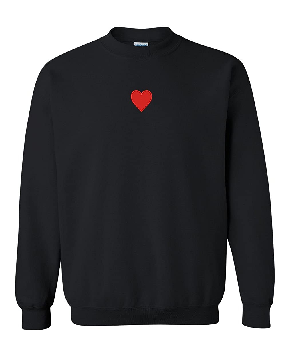 Trendy Apparel Shop Emoticon Heart Embroidered Crewneck Sweatshirt B