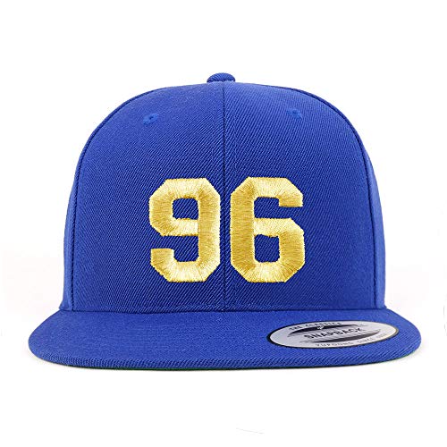 Trendy Apparel Shop Number 96 Gold Thread Flat Bill Snapback Baseball Cap