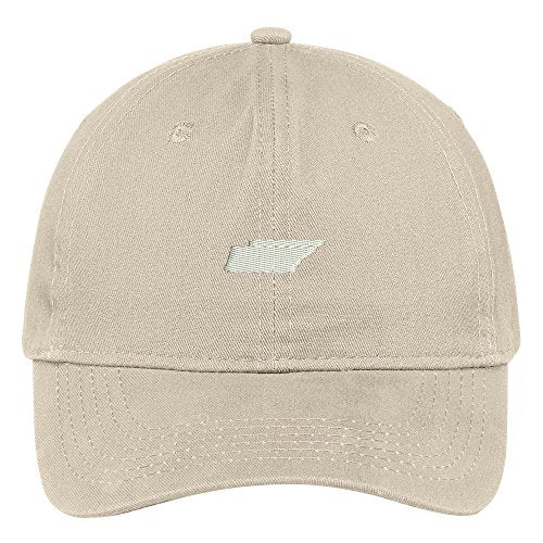 Trendy Apparel Shop Tennessee State Map Embroidered Low Profile Soft Cotton Brushed Baseball Cap