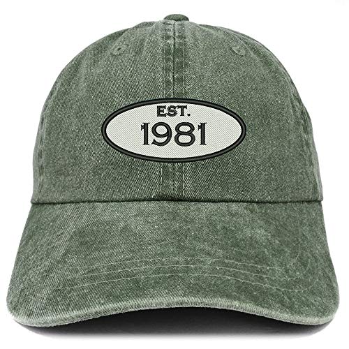 Trendy Apparel Shop 40th Birthday Established 1981 Washed Cotton Adjustable Cap