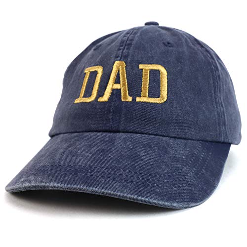 Trendy Apparel Shop Dad Capital Gold Thread Pigment Dyed Low Profile Cotton Cap