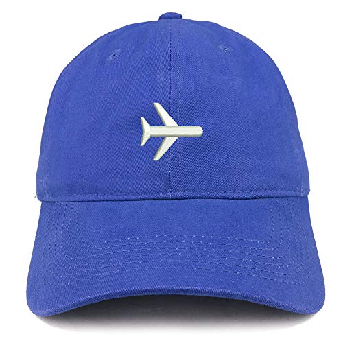 Trendy Apparel Shop Air Plane Mode Embroidered Soft Brushed Cotton Cap