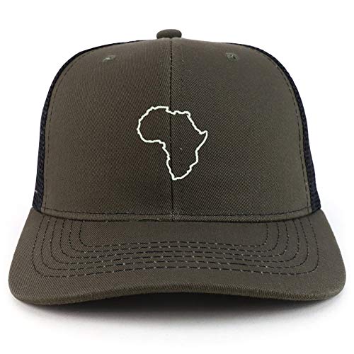 Trendy Apparel Shop Africa Map Outline Two Tone Mesh Back Trucker Baseball Cap