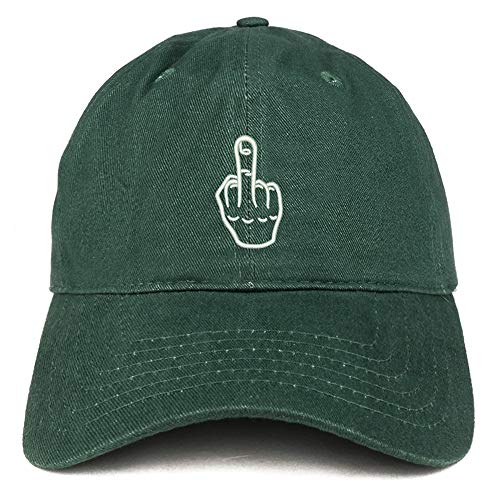 Trendy Apparel Shop Middle Finger Embroidered Unstructured Cotton Dad Hat