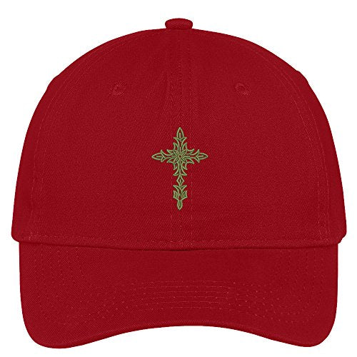 Trendy Apparel Shop Tribal Cross Embroidered Low Profile Soft Cotton Brushed Baseball Cap