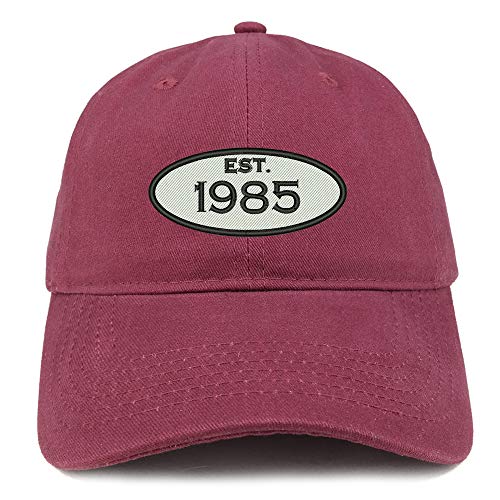 Trendy Apparel Shop Established 1985 Embroidered 36th Birthday Gift Soft Crown Cotton Cap