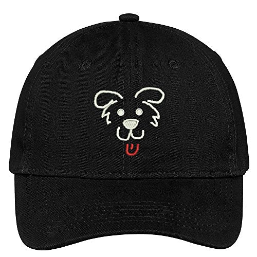 Trendy Apparel Shop Dog Face Outline Embroidered Low Profile Soft Cotton Brushed Cap