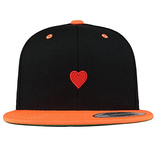 Trendy Apparel Shop Emoticon Heart Embroidered Premium 2-Tone Flat Bill Snapback Cap