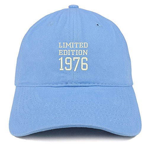 Trendy Apparel Shop Limited Edition 1976 Embroidered Birthday Gift Brushed Cotton Cap
