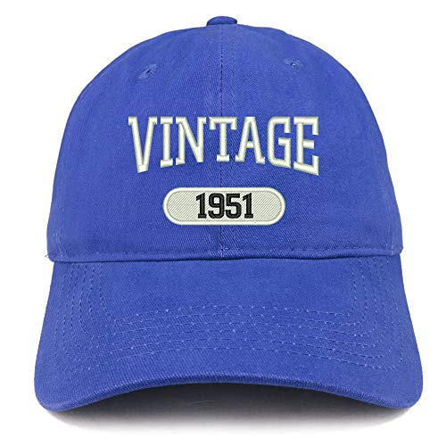 Trendy Apparel Shop 70th Birthday Vintage 1951 Soft Crown Brushed Cotton Cap