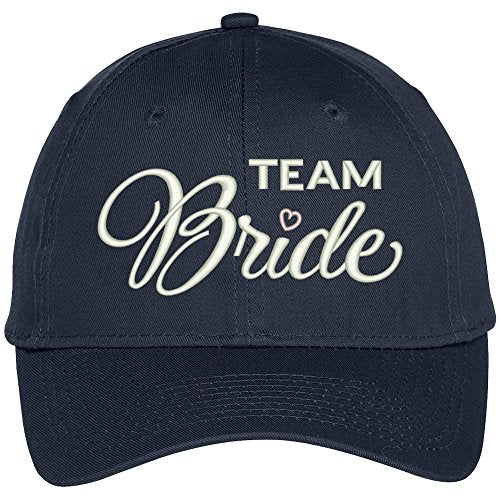 Trendy Apparel Shop Team Bride With Heart Embroidered Adjustable Cotton Baseball Cap