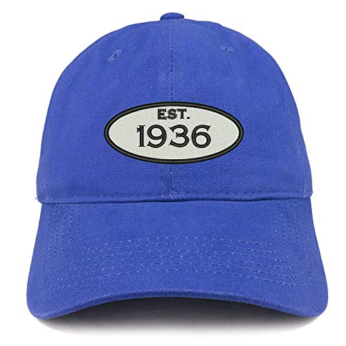 Trendy Apparel Shop 85th Birthday Established 1936 Soft Crown Brushed Cotton Cap