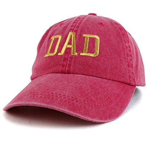 Trendy Apparel Shop Dad Capital Gold Thread Pigment Dyed Low Profile Cotton Cap