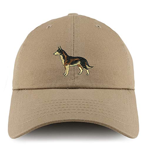 Trendy Apparel Shop Dark German Shepherd Dog Embroidered Low Profile Soft Cotton Dad Hat Cap