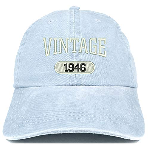 Trendy Apparel Shop 75th Birthday Vintage 1946 Washed Cotton Adjustable Cap