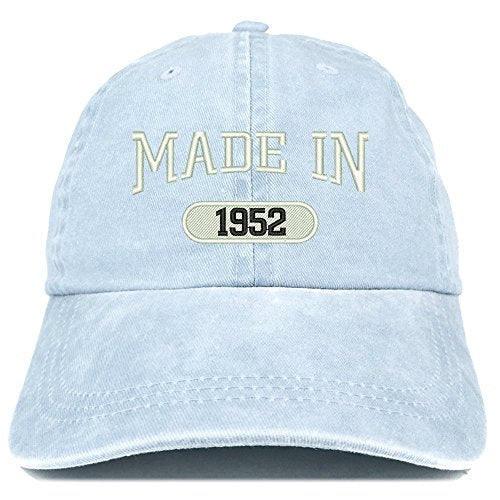 Trendy Apparel Shop Made in 1952 Embroidered 69th Birthday Washed Baseball Cap