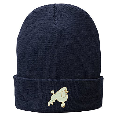 Trendy Apparel Shop Poodle Embroidered Winter Knitted Long Beanie