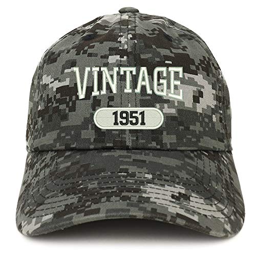 Trendy Apparel Shop 70th Birthday Vintage 1951 Soft Crown Brushed Cotton Cap