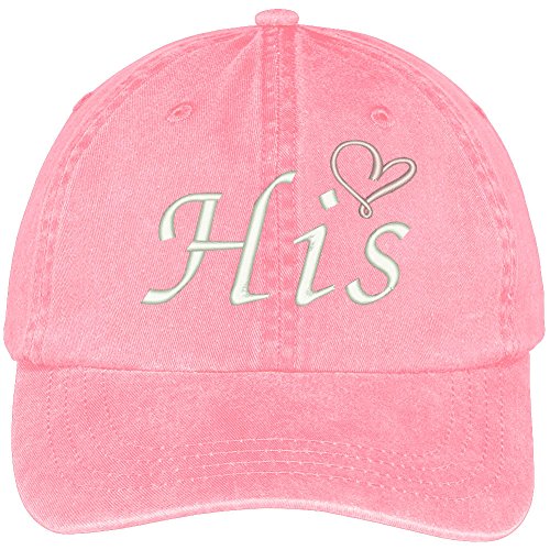 Trendy Apparel Shop His with Heart Embroidered Washed Cotton Adjustable Baseball Cap