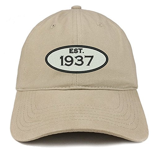 Trendy Apparel Shop Established 1937 Embroidered 84th Birthday Gift Soft Crown Cotton Cap