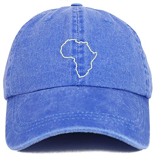 Trendy Apparel Shop Africa Map Outline Embroidered Washed Low Profile Cap