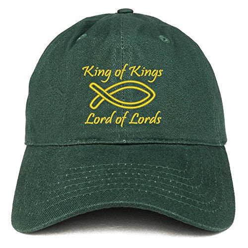 Trendy Apparel Shop King of King Embroidered Low Profile Brushed Cotton Cap