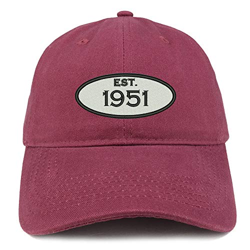 Trendy Apparel Shop 70th Birthday Established Year Soft Crown Brushed Cotton Cap