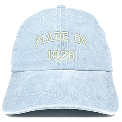 Trendy Apparel Shop Made in 1926 Text Embroidered 95th Birthday Washed Cap