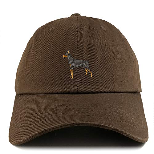 Trendy Apparel Shop Doberman Dog Embroidered Low Profile Soft Cotton Dad Hat Cap