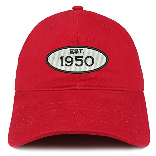 Trendy Apparel Shop Established 1950 Embroidered 71st Birthday Gift Soft Crown Cotton Cap