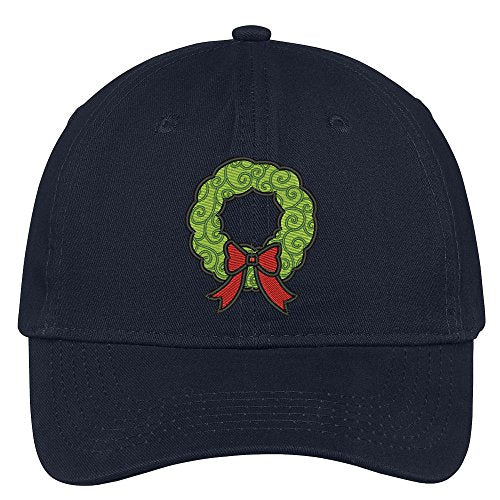 Trendy Apparel Shop Christmas Wreath Embroidered Christmas Themed Cotton Baseball Cap