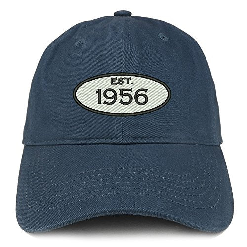 Trendy Apparel Shop Established 1955 Embroidered 65th Birthday Gift Soft Crown Cotton Cap