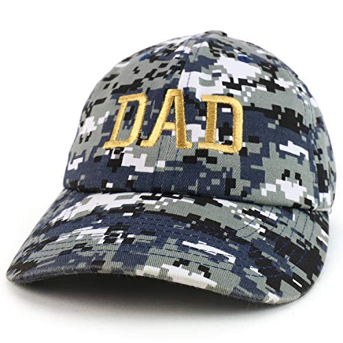 Trendy Apparel Shop DAD Capital Gold Thread Embroidered Soft Crown 100% Brushed Cotton Cap