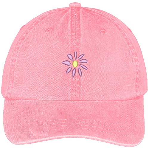 Trendy Apparel Shop Daisy Flower Embroidered Washed Soft Cotton Adjustable Baseball Cap