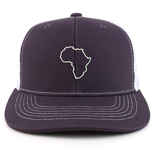 Trendy Apparel Shop Africa Map Outline Two Tone Mesh Back Trucker Baseball Cap