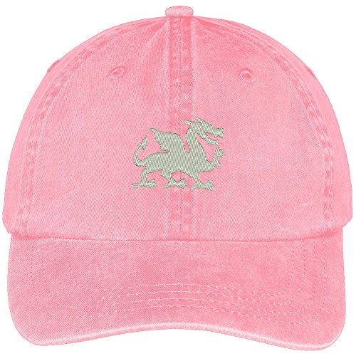 Trendy Apparel Shop Dragon Embroidered Washed Soft Cotton Adjustable Baseball Cap