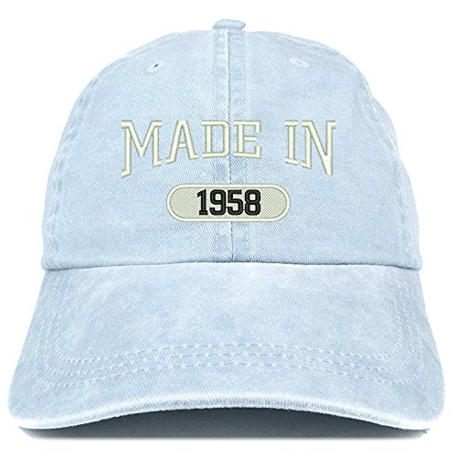 Trendy Apparel Shop Made in 1958 Embroidered 63rd Birthday Washed Baseball Cap